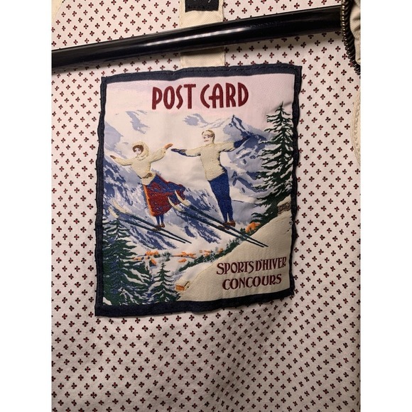 Post Card Italy Quilted Jacket Ivory Cream Removable Fur Trim Hood Sz 4 Eu 40 - Picture 10 of 16